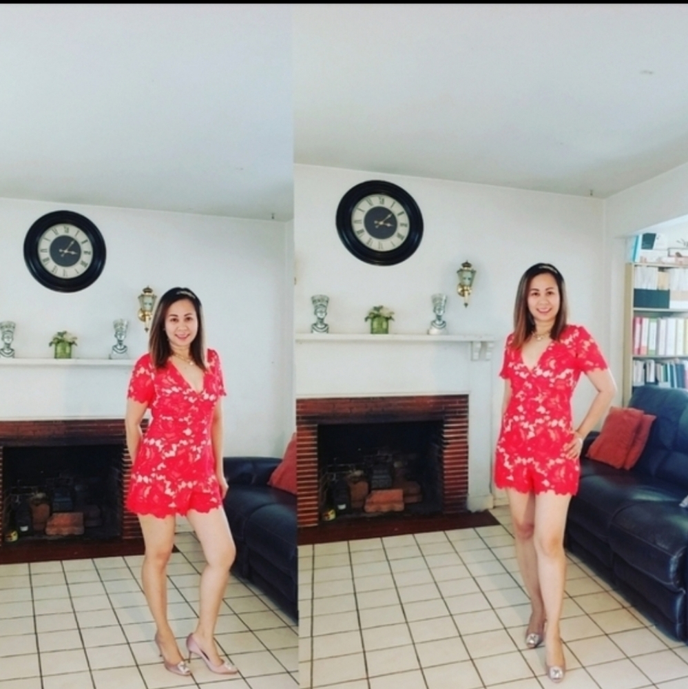 HOT RED ROMPER